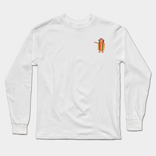 Dancing Hot Dog Long Sleeve T-Shirt by hexicle